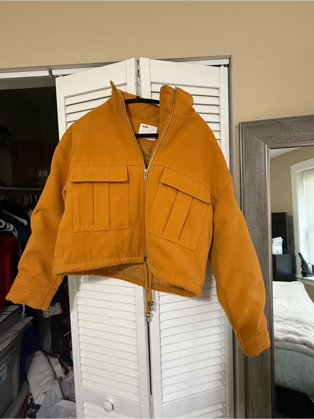 Elodie Mustard Cropped Utility Jacket